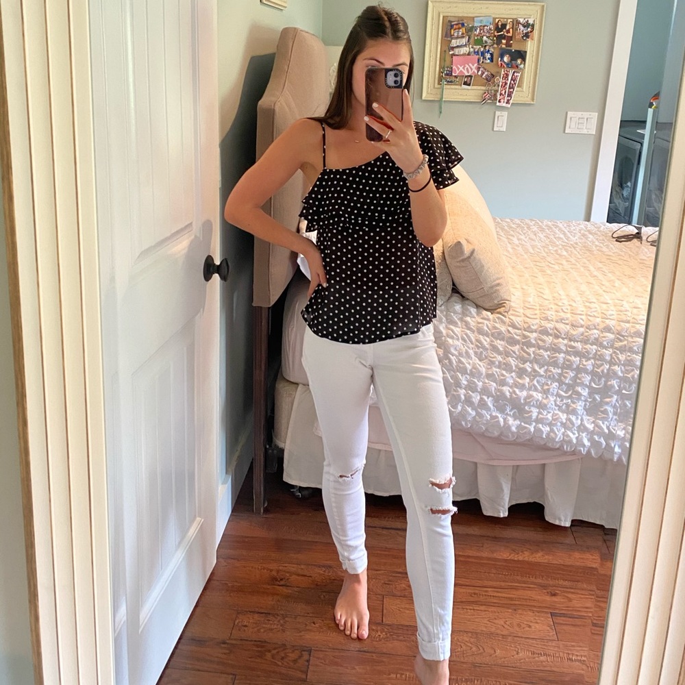 White Distressed Skinny Jeans